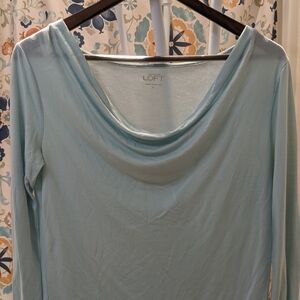 LOFT Soft Blue Long Sleeve Top